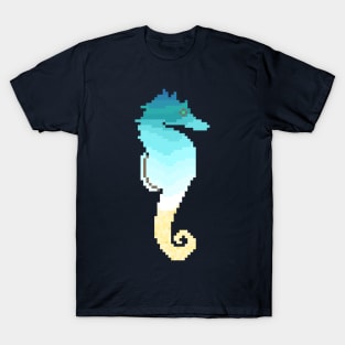 Modern Pixel Ocean Seahorse T-Shirt